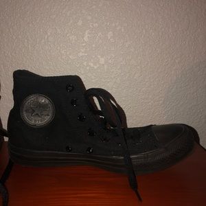 All Black High Top Converse